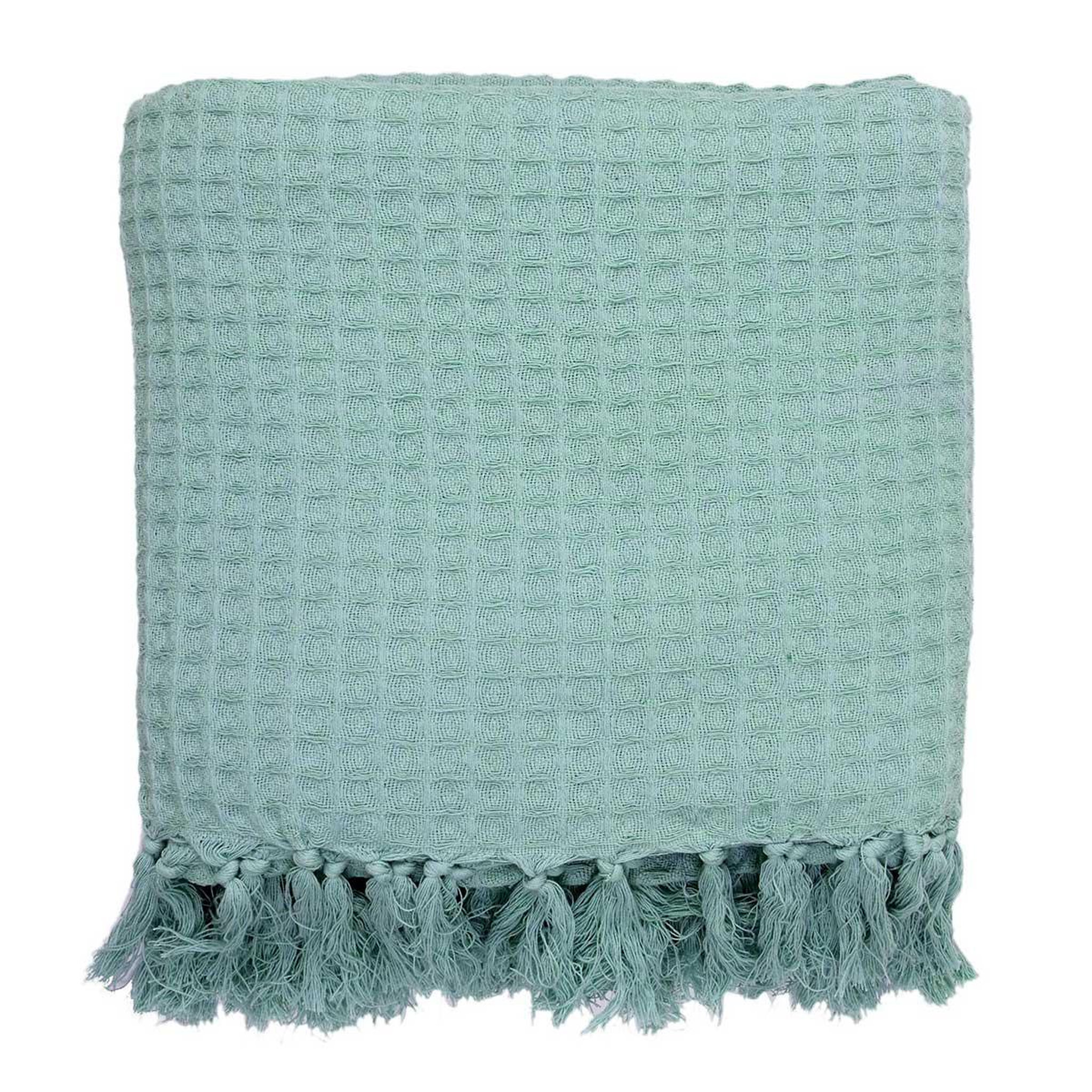 Voir la diapositive 2 : The Home Deco Factory Jeté de canapé  gaufré  170x250cm vert d'eau