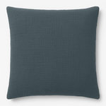 BATON ROUGE Taie d'oreiller cm 100% gaze de coton lavé bleu pétrole. Coloris disponibles : Bleu