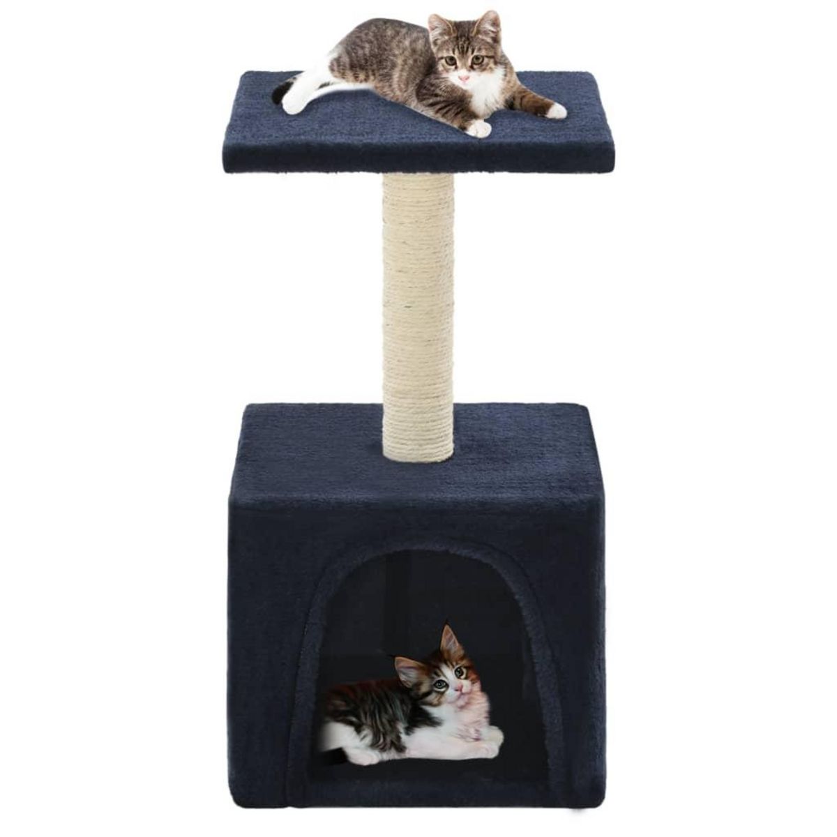 VIDAXL Arbre a chat avec griffoir en sisal 55 cm Bleu fonce