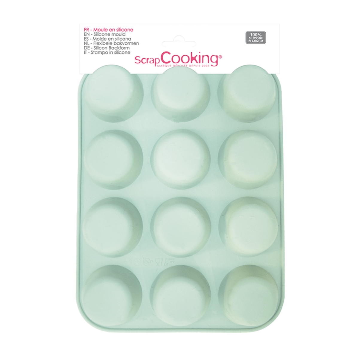 SCRAPCOOKING Moule silicone 12 muffins - Funfetti