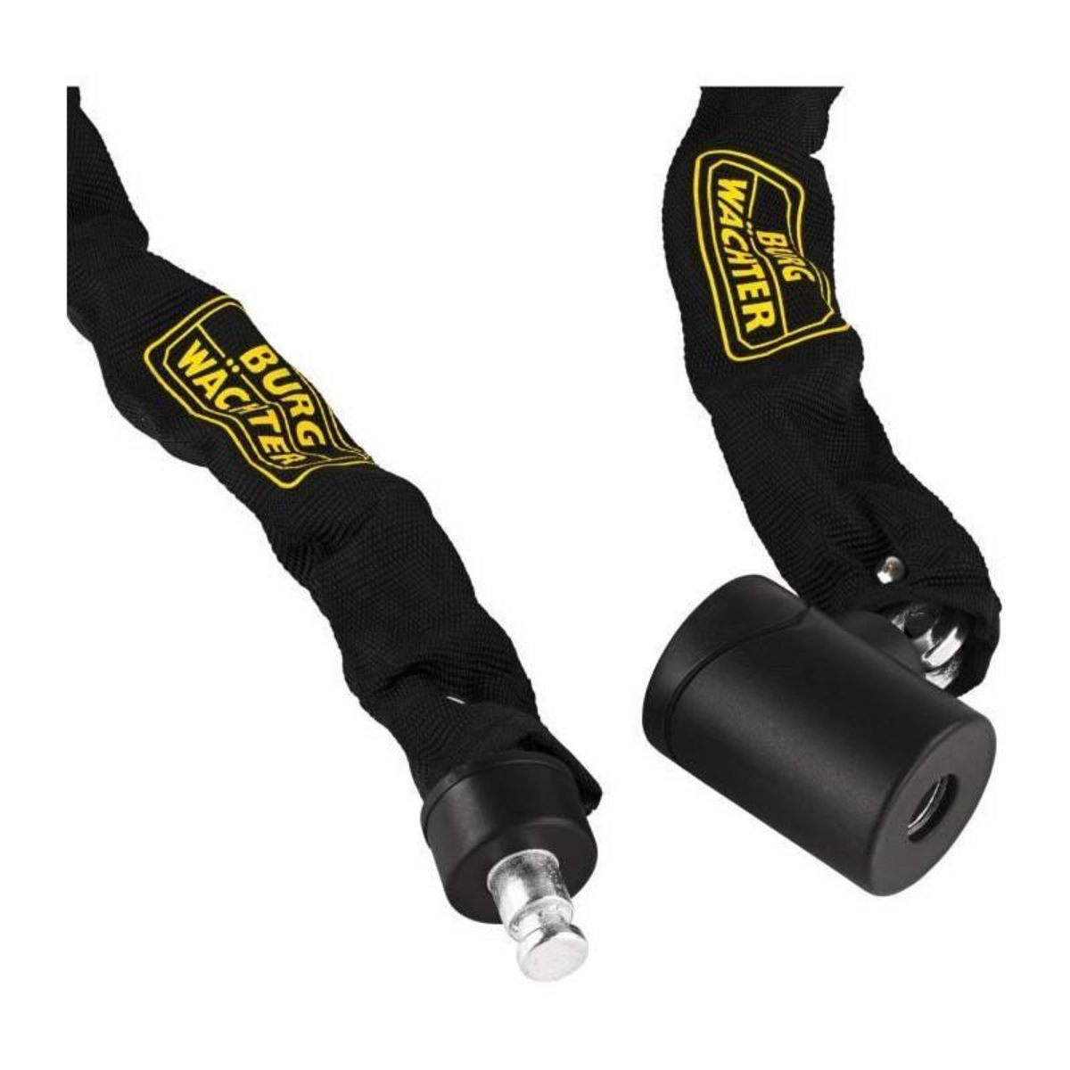 BURG WACHTER Antivol vélo chaîne - BURG WACHTER - 580 90 BLACK - Acier 6 mm - Textile haute résistance - 2 clés