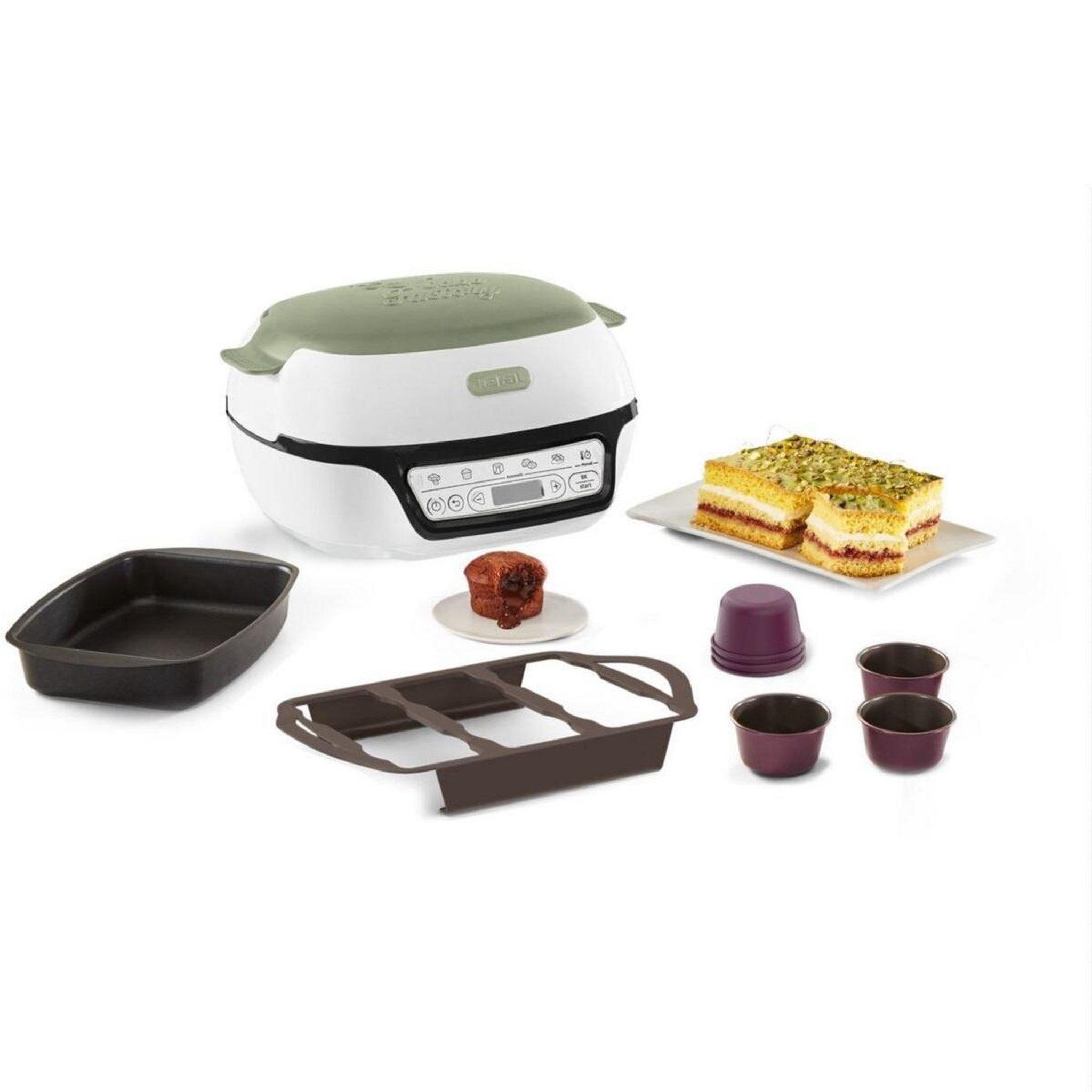 Voir la diapositive 1 : TEFAL Machine à gateaux 1100w vert - kd804310