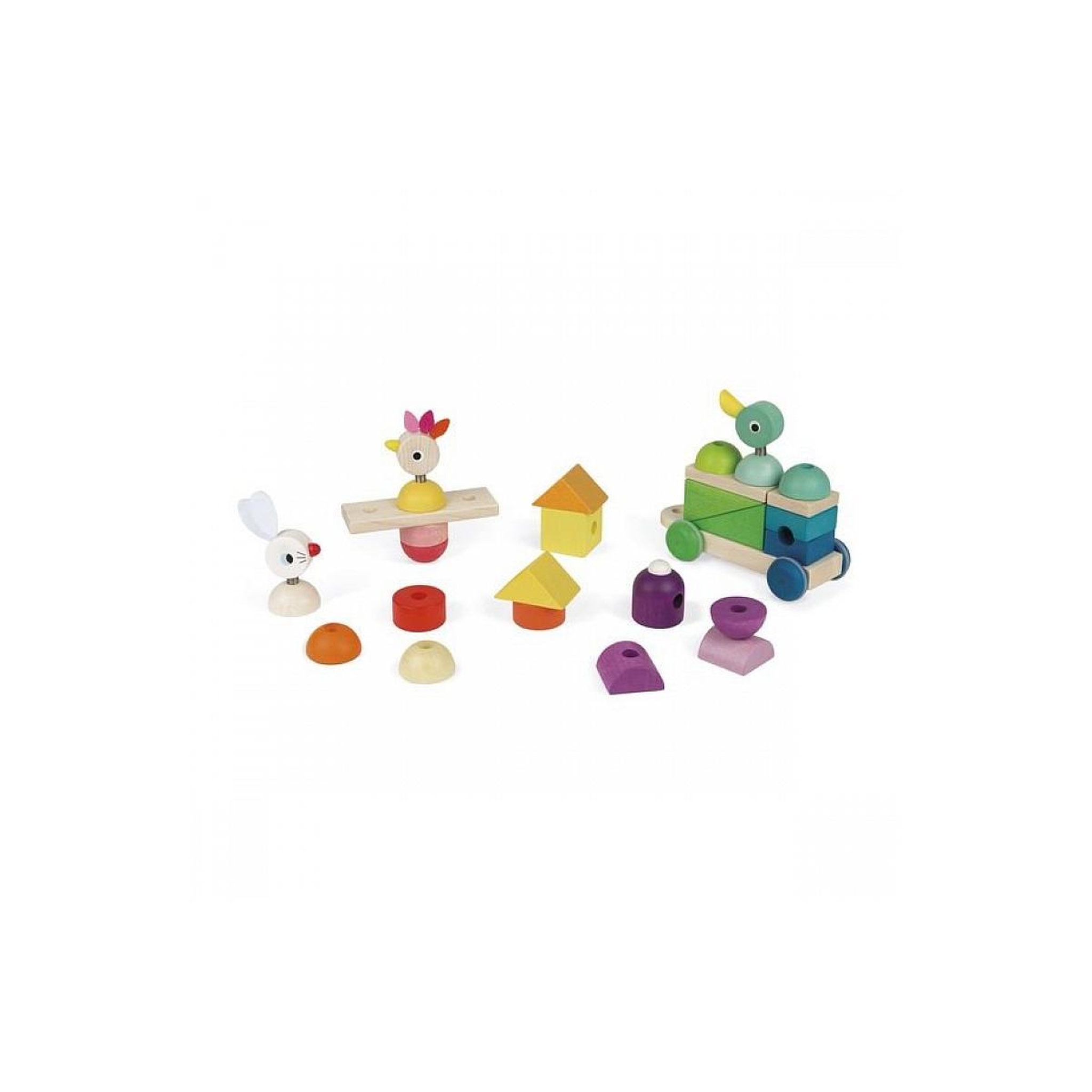 Voir la diapositive 2 : Juratoys-Janod Train geant multicolor zigolos
