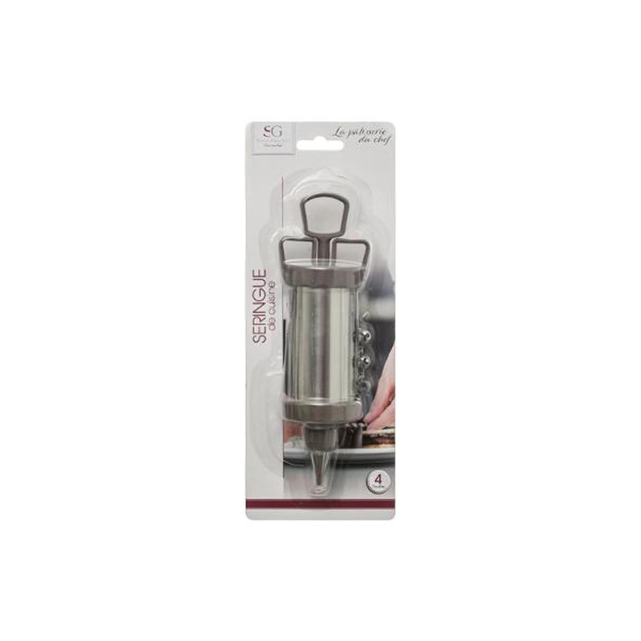 Voir la diapositive 2 : FIVE Seringue à pâtisserie en inox 19cm argent