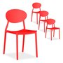 Voir la diapositive 1 : HomeStyle4U Chaise de jardin lot 4 chaises rouge