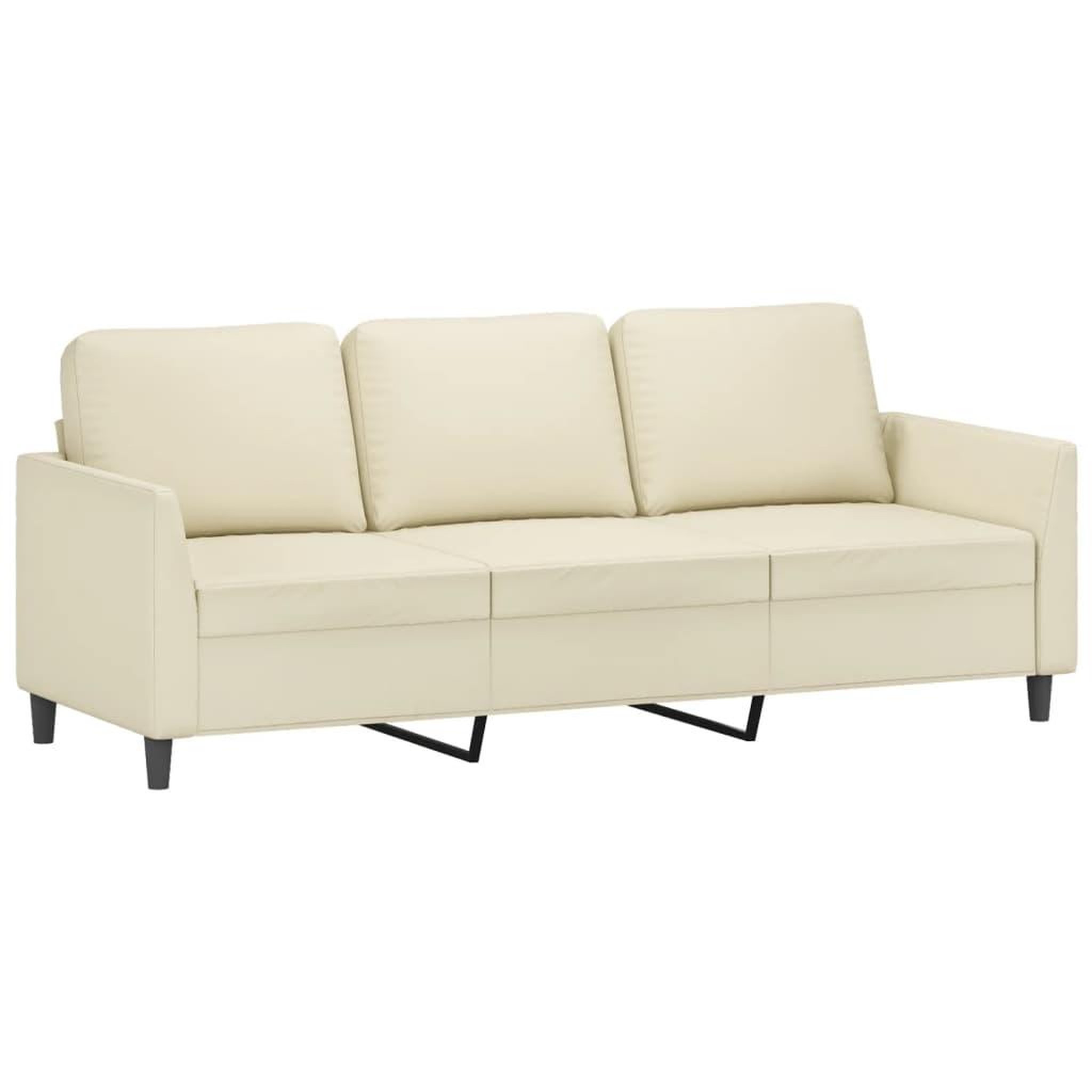 Voir la diapositive 4 : VIDAXL Ensemble de canapes 2 pcs avec coussins Creme Similicuir