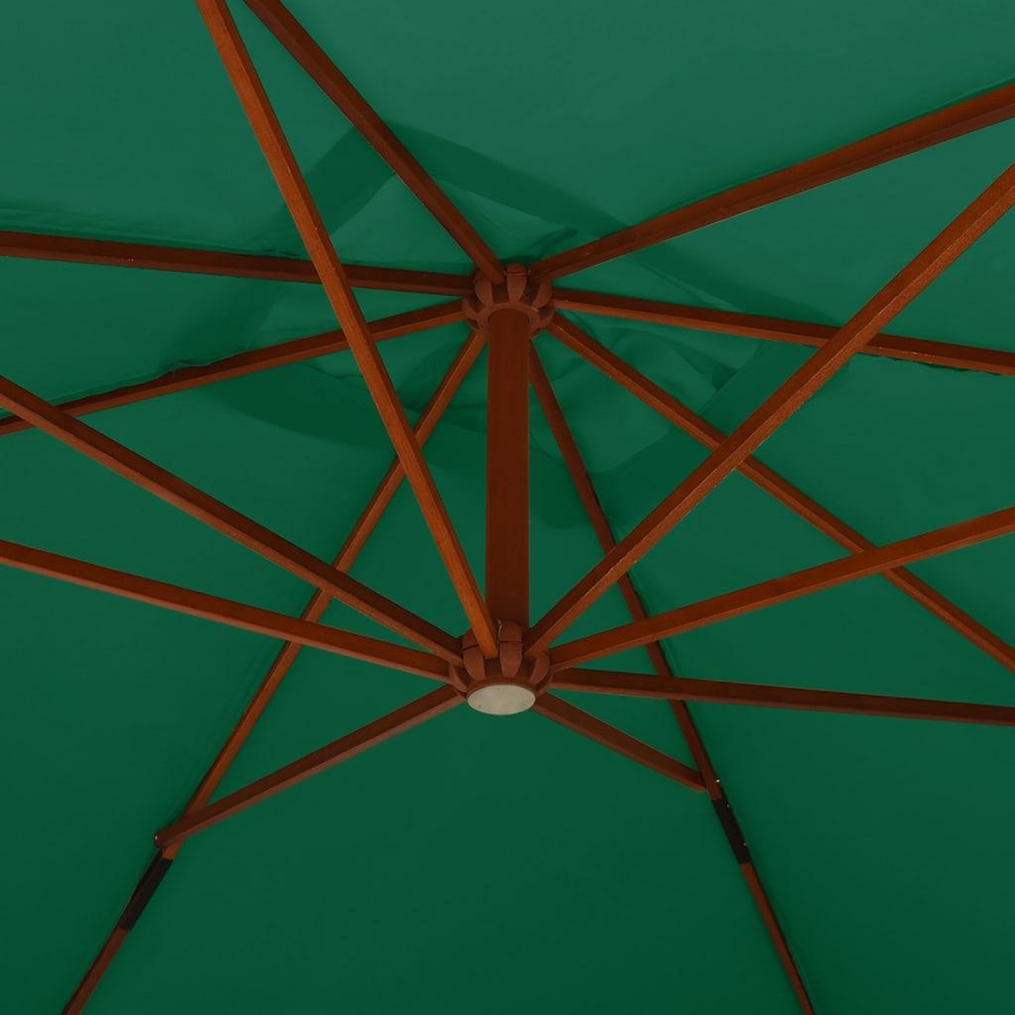 Voir la diapositive 5 : VIDAXL Parasol de jardin en porte-a-faux avec mat en bois vert