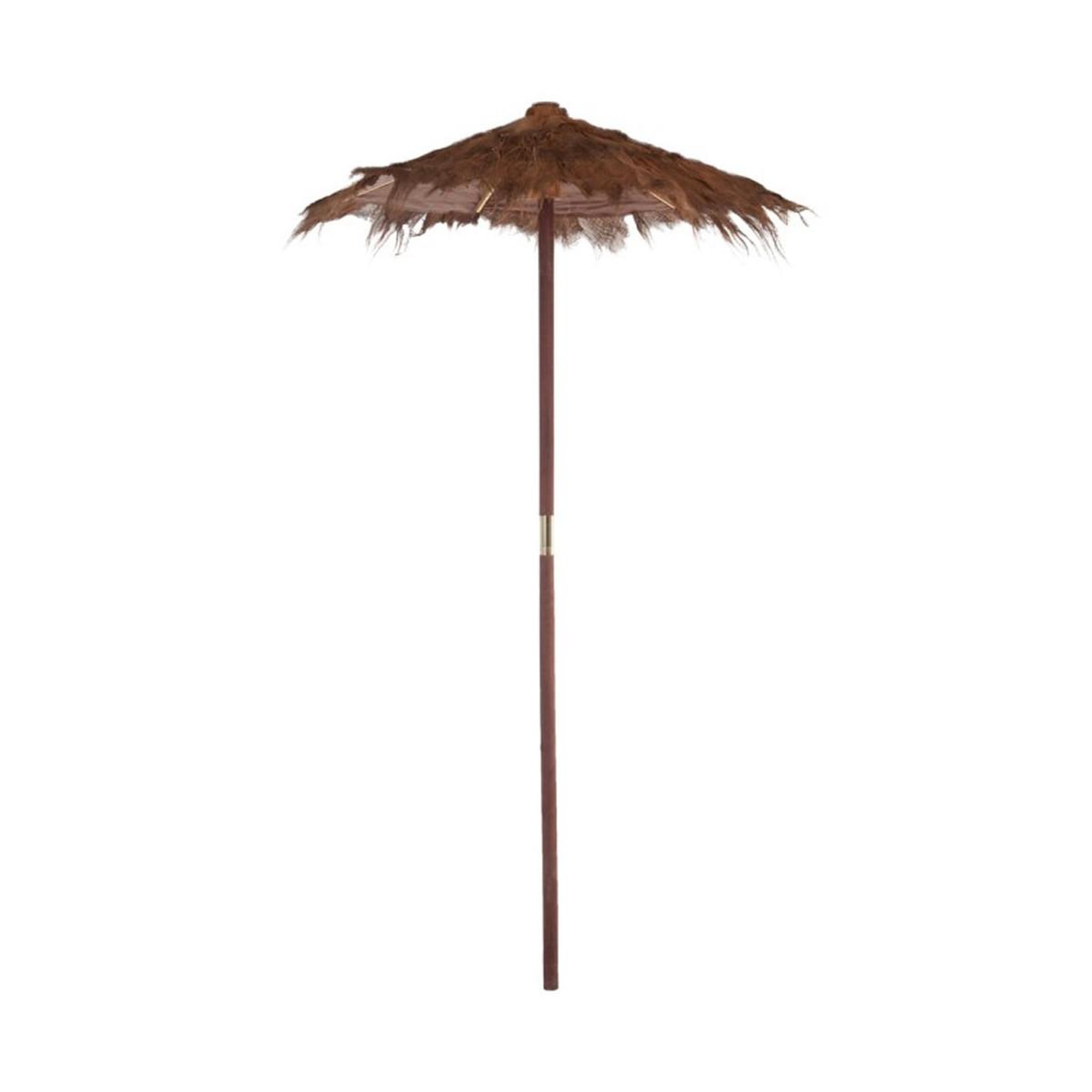 J-LINE Parasol en Bois  Cocotier  150cm Marron