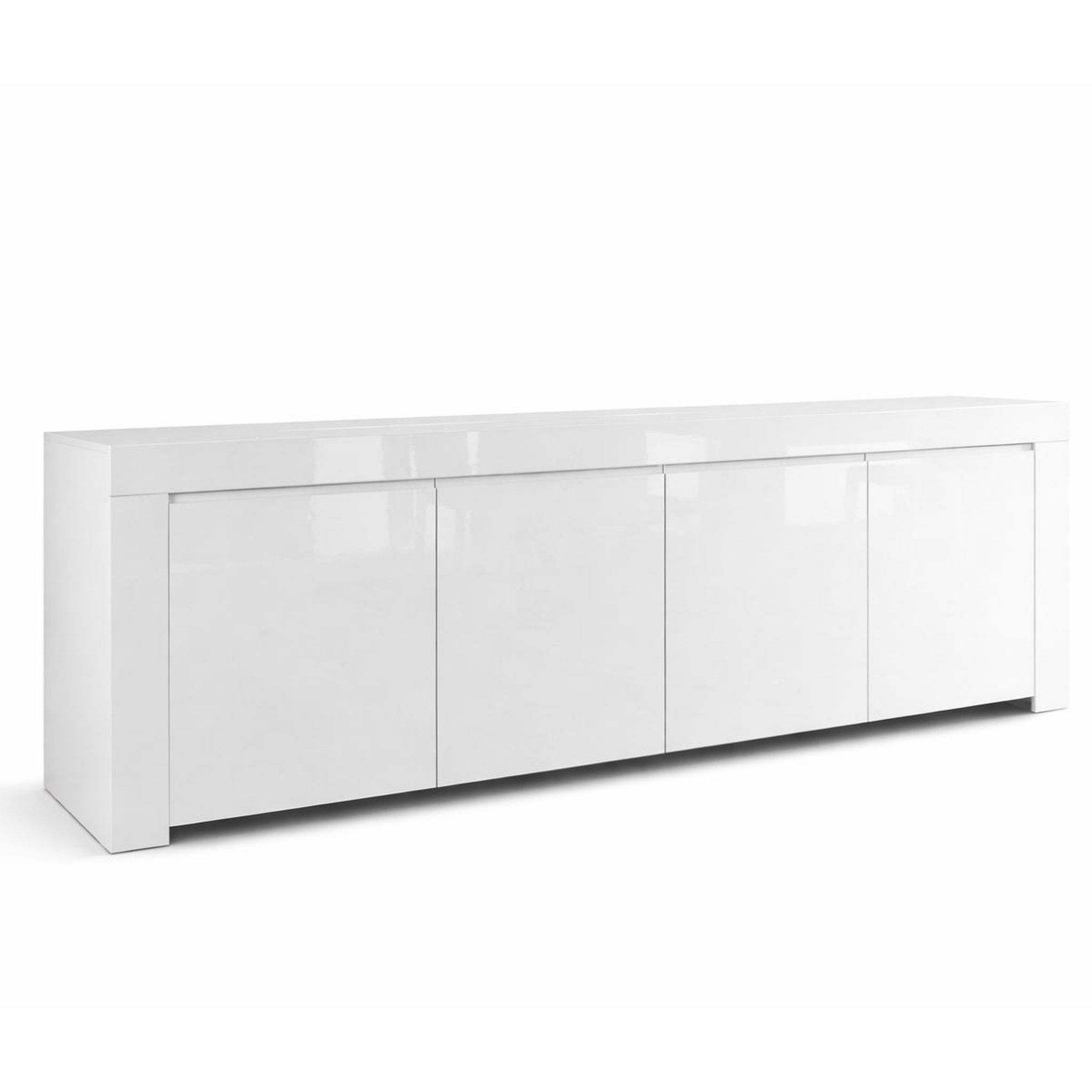 JLC KREATION Buffet design 4 portes laqué blanc 210cm APHODITE