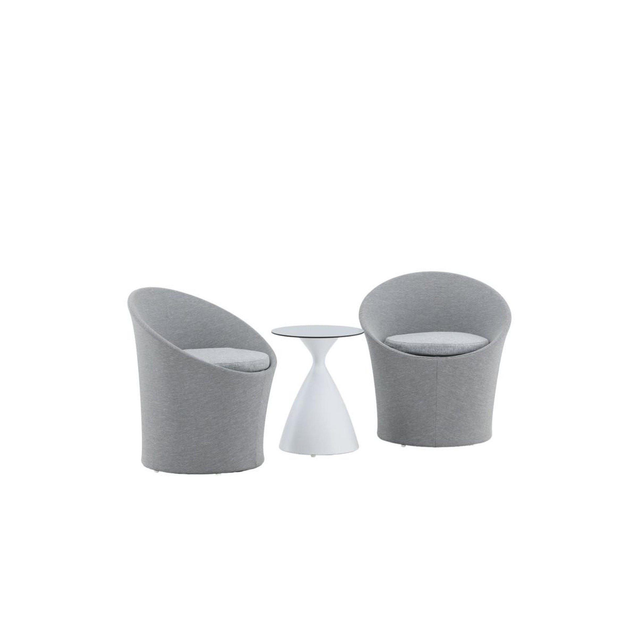 Voir la diapositive 2 : Paris Prix Salon de jardin design  spoga  73cm gris & blanc