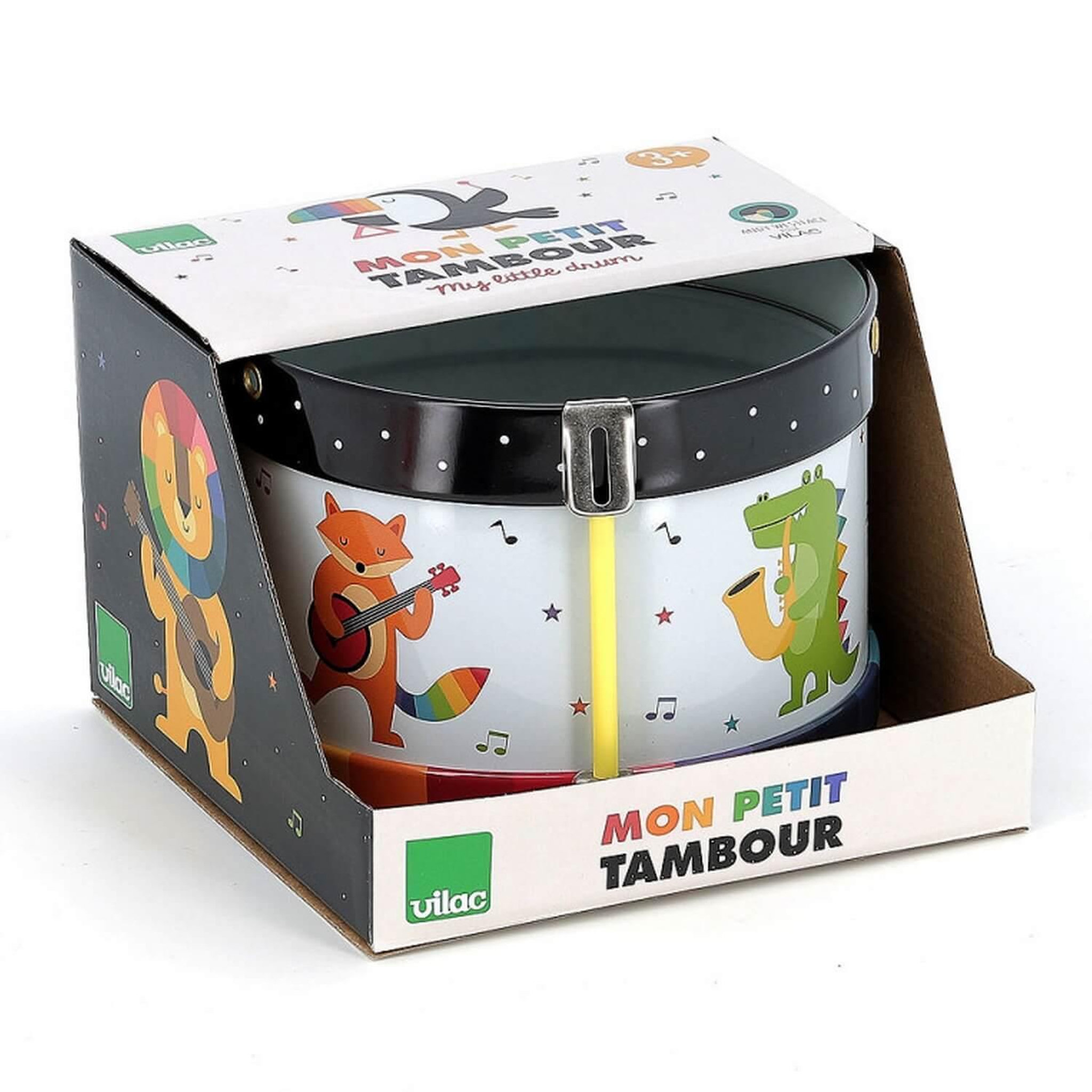 Voir la diapositive 4 : Vilac Tambour en métal Arc-en-Ciel : Andy Westface