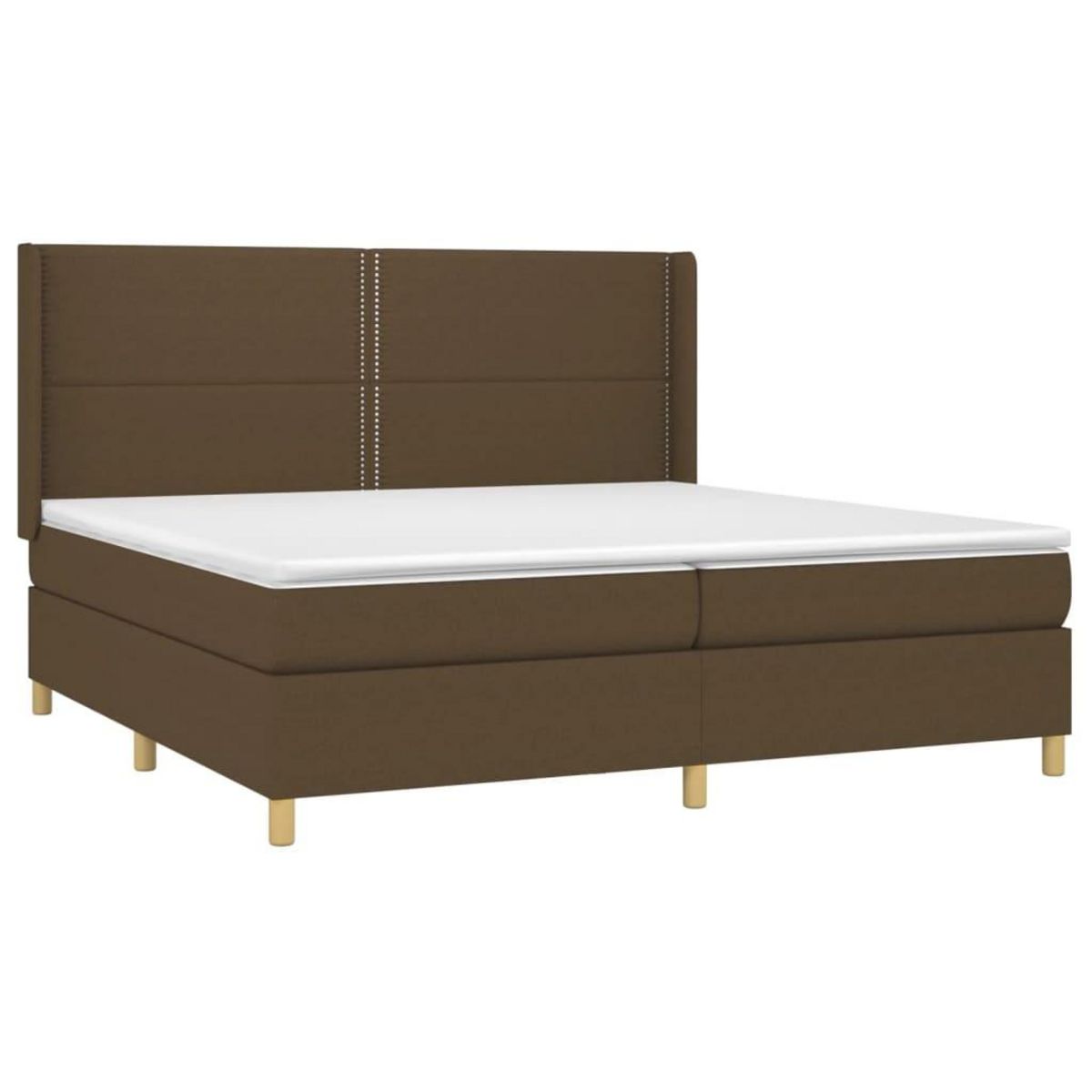 VIDAXL Sommier a lattes de lit matelas et LED Marron fonce 200x200 cm