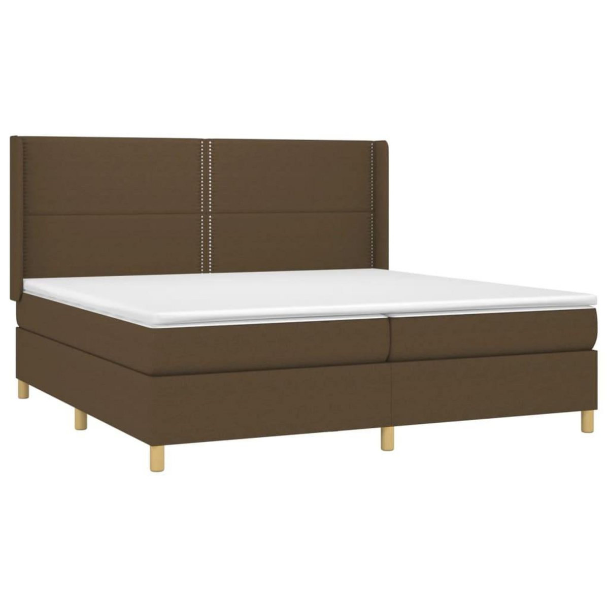 VIDAXL Sommier a lattes de lit matelas et LED Marron fonce 200x200 cm