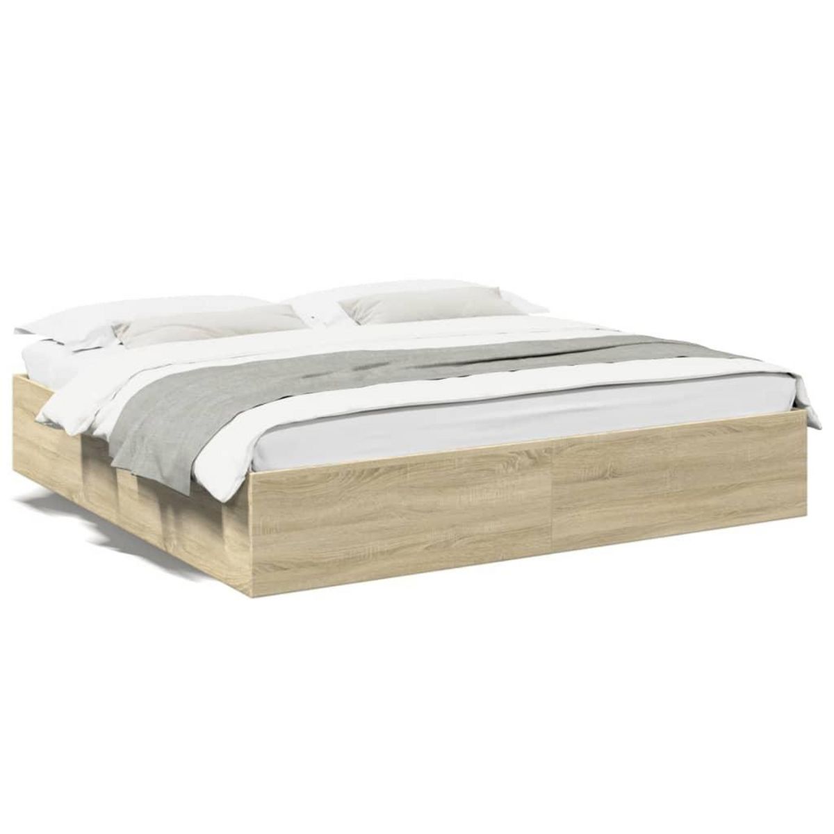 VIDAXL Cadre de lit sans matelas chene sonoma 200x200 cm