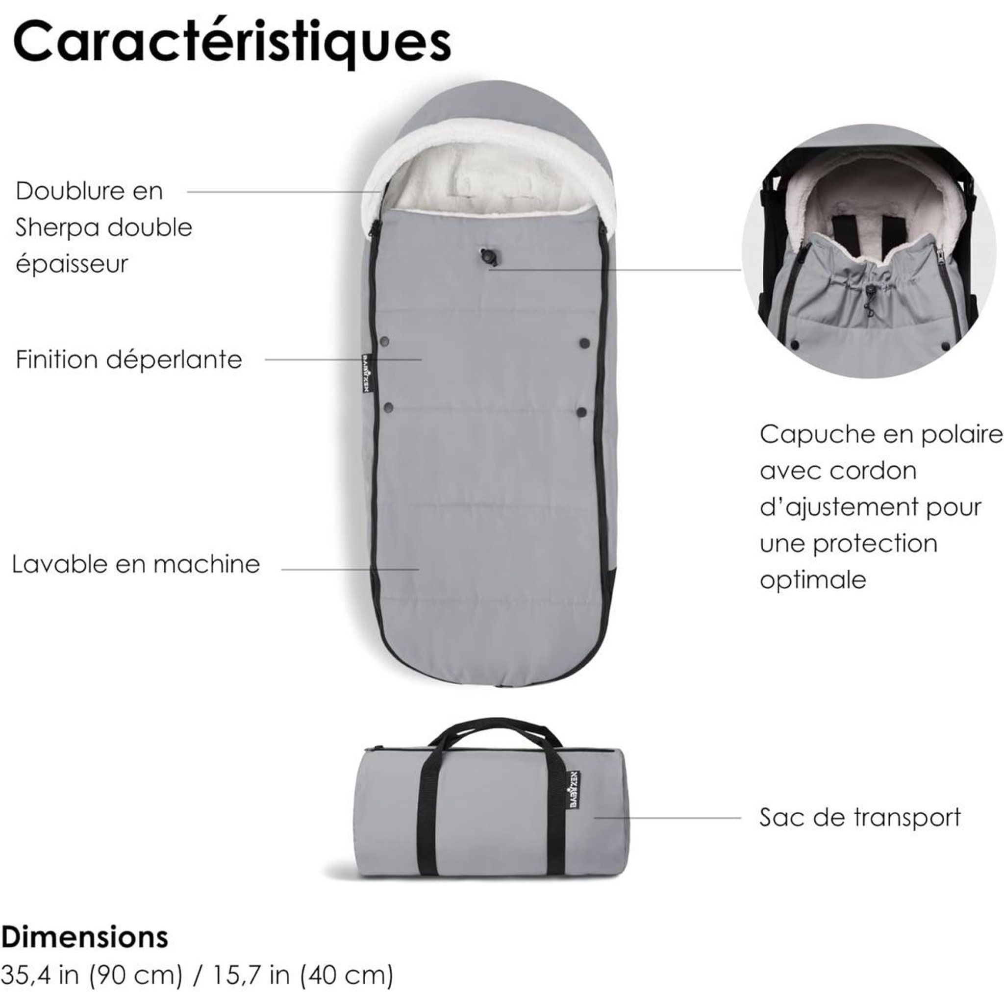 Voir la diapositive 3 : STOKKE Chancelière BABYZEN YOYO Gris