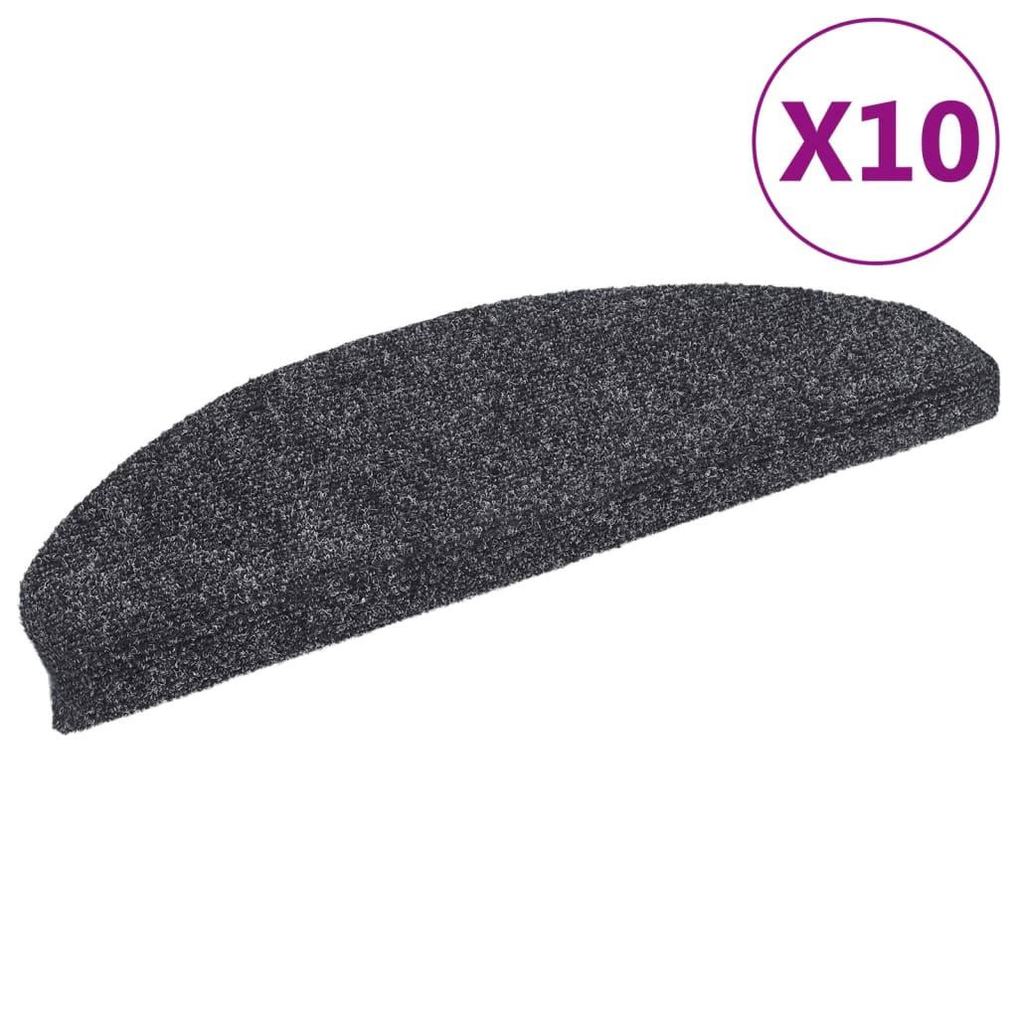 Voir la diapositive 2 : VIDAXL Tapis autoadhesifs de marches 10 pcs Gris fonce 65x21x4 cm