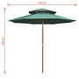 Voir la diapositive 6 : VIDAXL Parasol a deux etages avec poteau en bois 270 x 270 cm vert