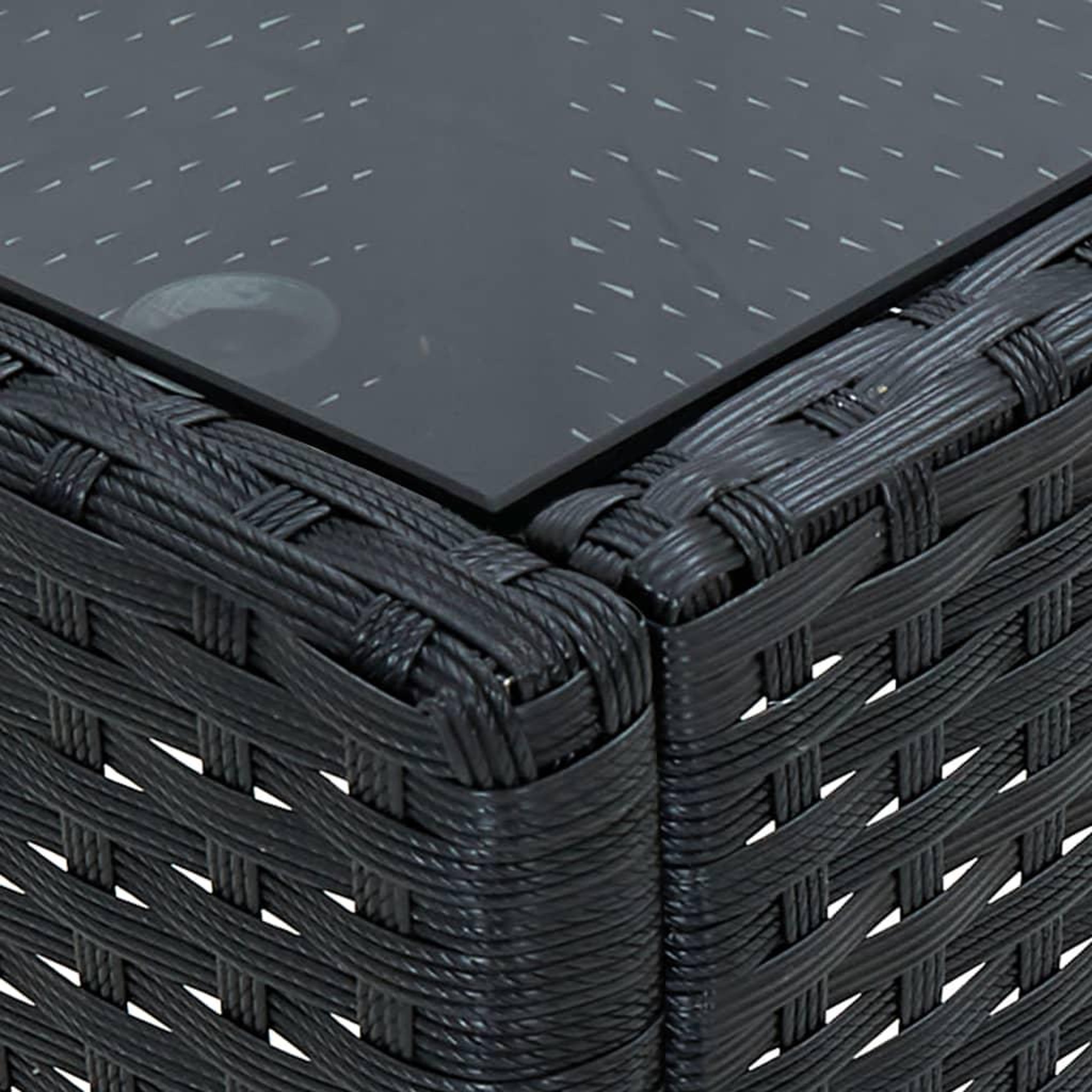 Voir la diapositive 4 : VIDAXL Table de jardin Noir 75x40x37 cm Resine tressee