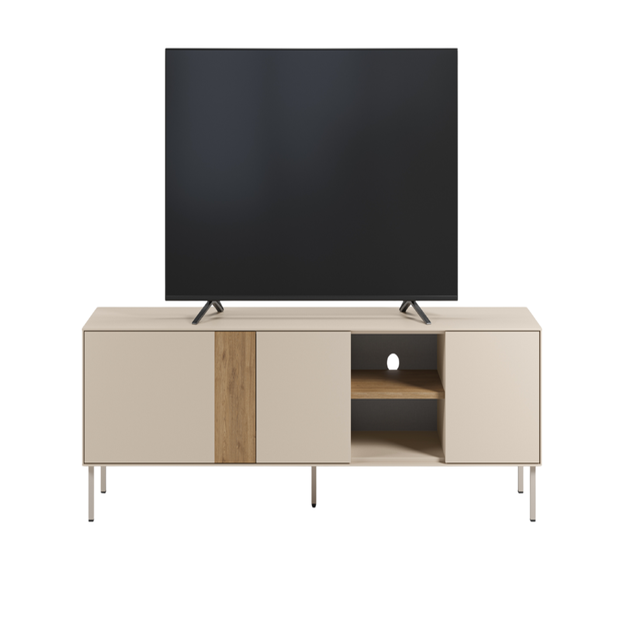Voir la diapositive 4 : CASANOVA PARIS Eldio - meuble tv 180cm en mélamine beige