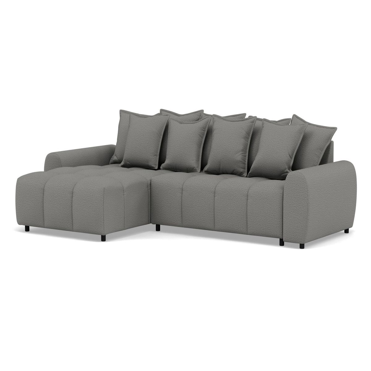 LISA DESIGN Adelaide - canapé d'angle réversible 4 places avec pouf d'appoint en tissu texturé