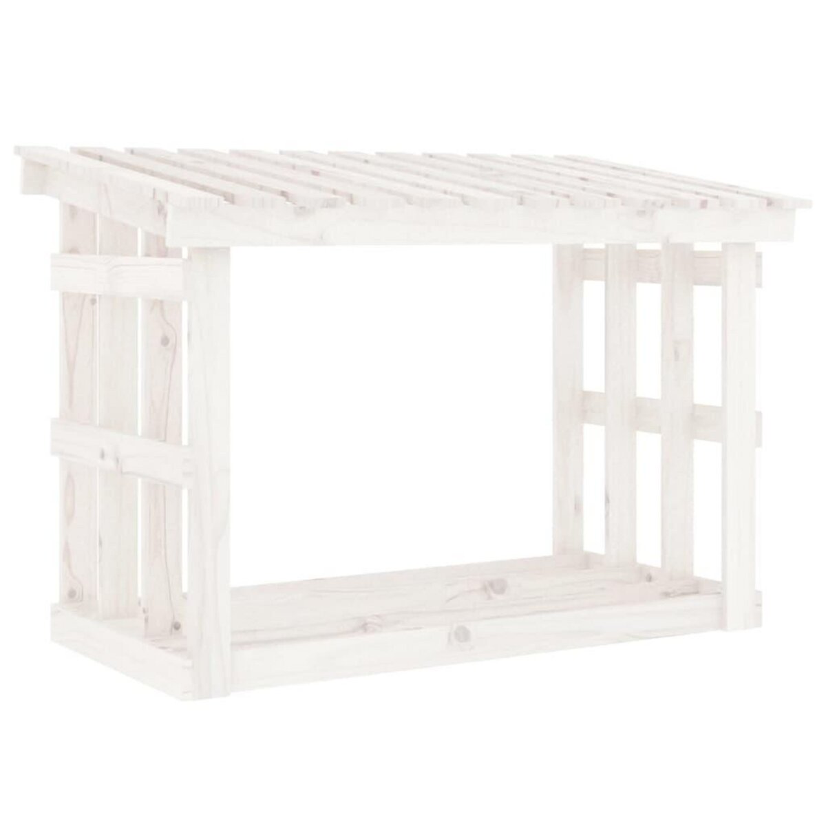 VIDAXL Support pour bois de chauffage Blanc 108x64,5x77 cm Bois de pin