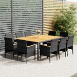 VIDAXL Ensemble a manger de jardin 11 pcs resine tressee gris