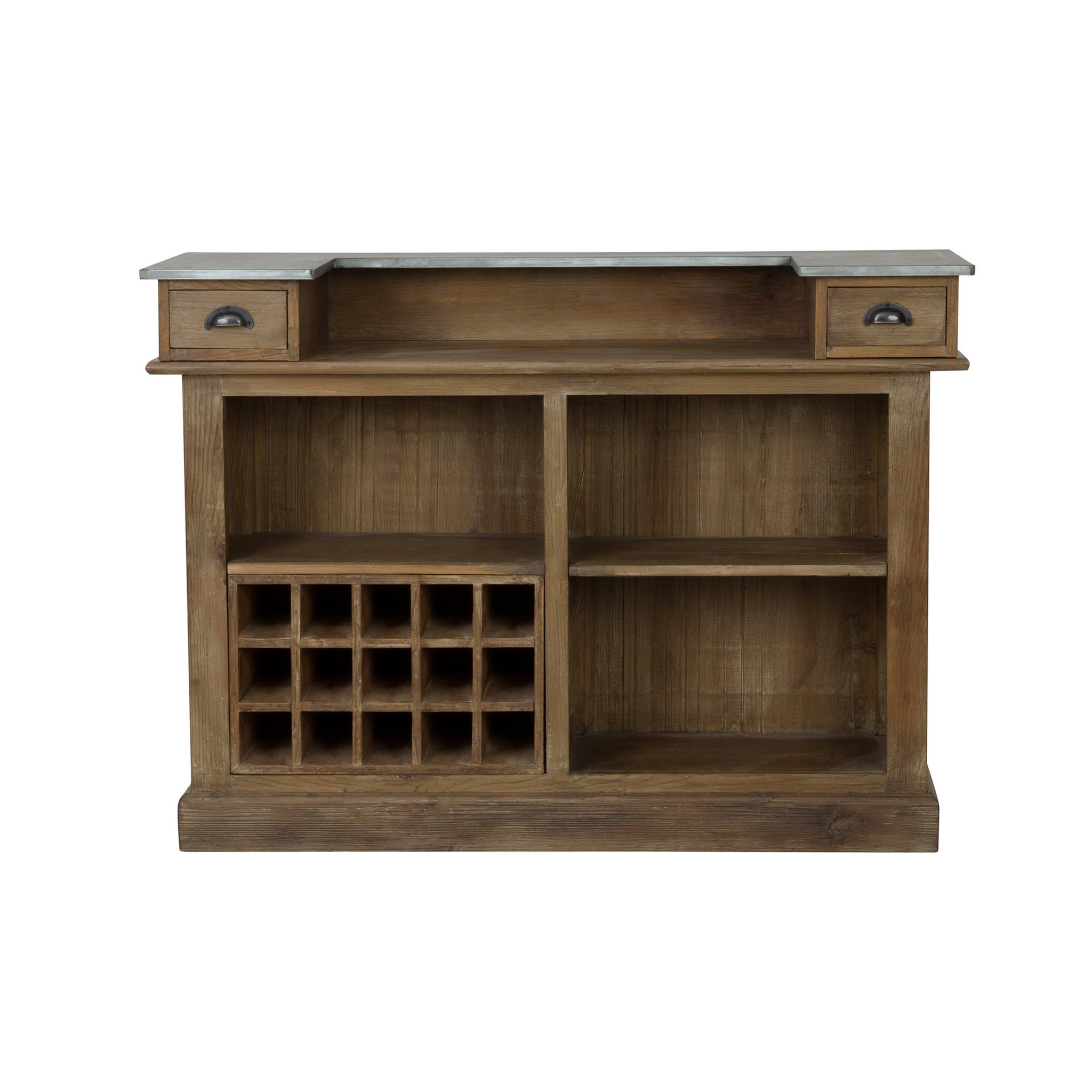 Voir la diapositive 3 : MAISON PAVANE Meuble de bar en bois de cèdre recyclé et métal-Spritz