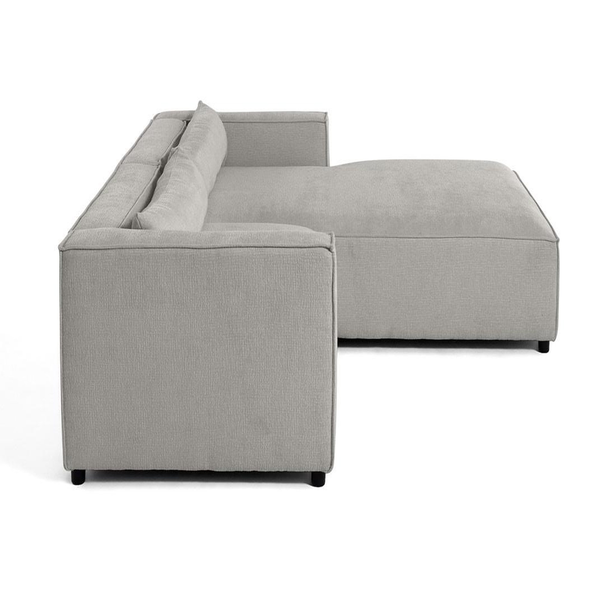 Voir la diapositive 6 : LISA DESIGN Ela - canapé d'angle droit 4 places - en tissu velours relief