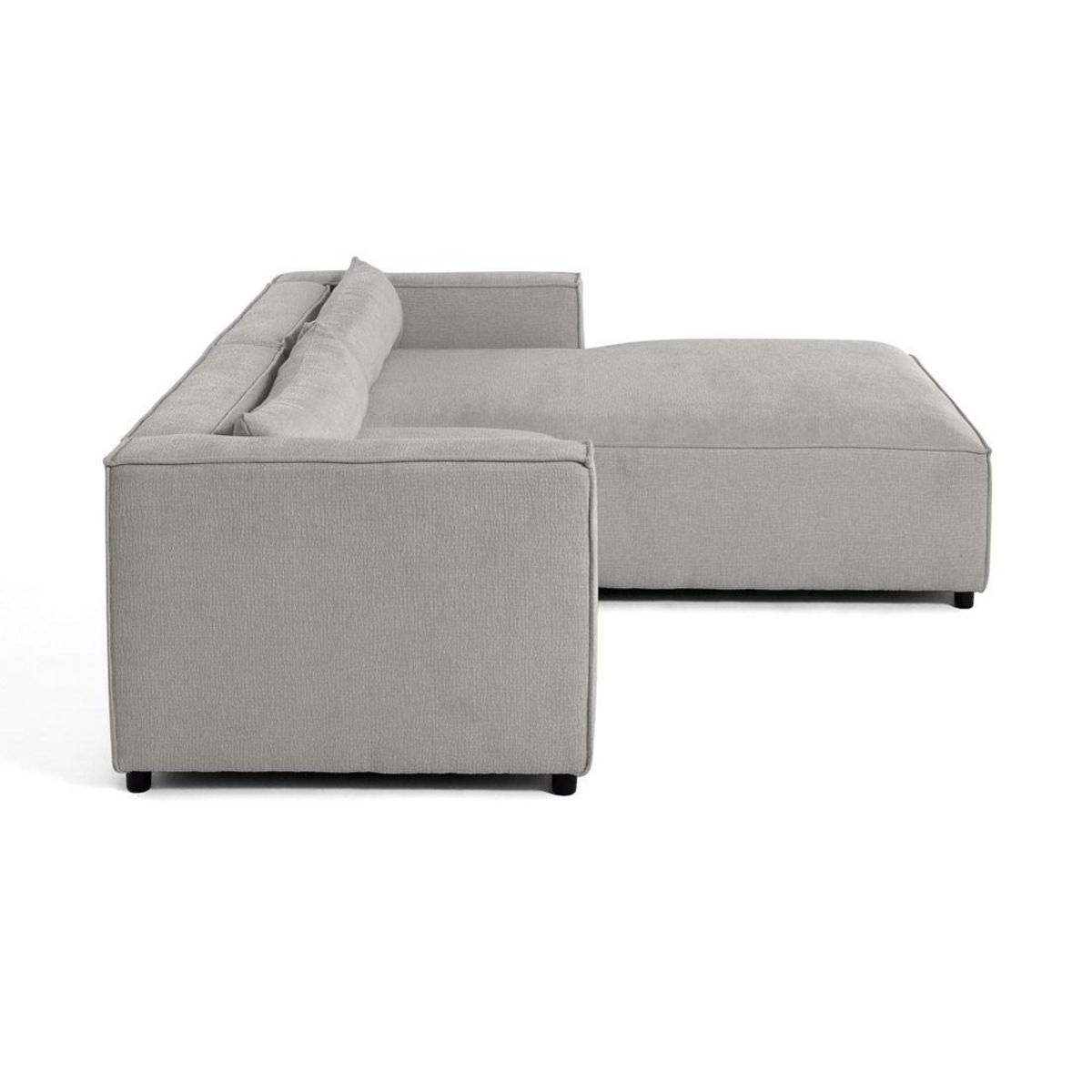 LISA DESIGN Ela - canapé d'angle droit 4 places - en tissu velours relief