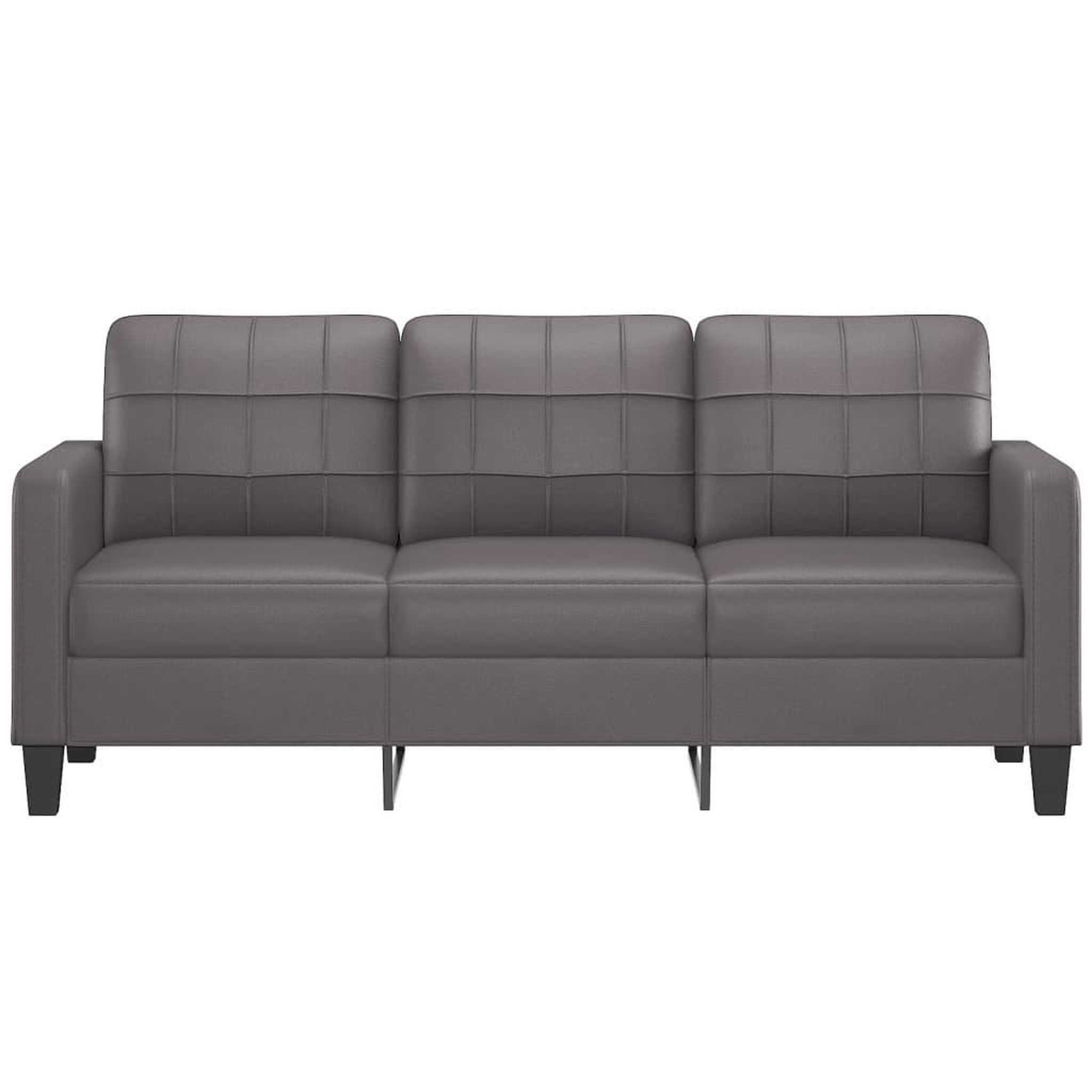 Voir la diapositive 3 : VIDAXL Canape a 3 places Gris 180 cm Similicuir