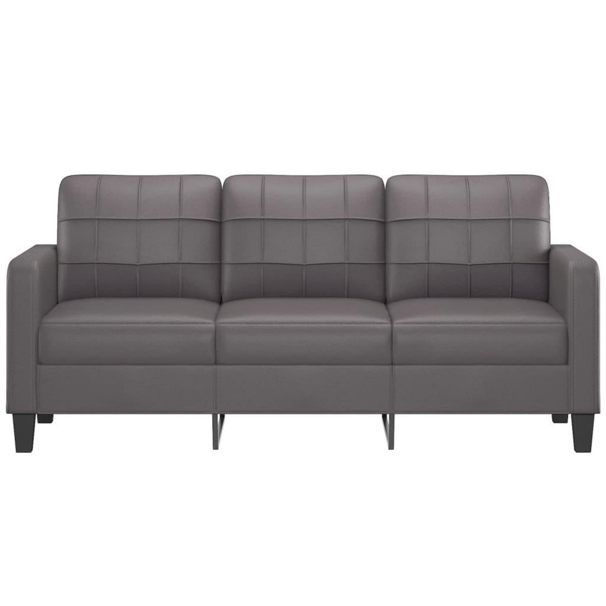 VIDAXL Canape a 3 places Gris 180 cm Similicuir