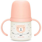 Suavinex Biberon avec anses - SUAVINEX - NIGHT&DAY WILD&FREE - 150 ml - 6 mois et plus - Rose