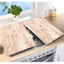 Voir la diapositive 2 : Wenko 2 Couvre-plaques universel design Naturel - 30 x 52 cm - Effet bois