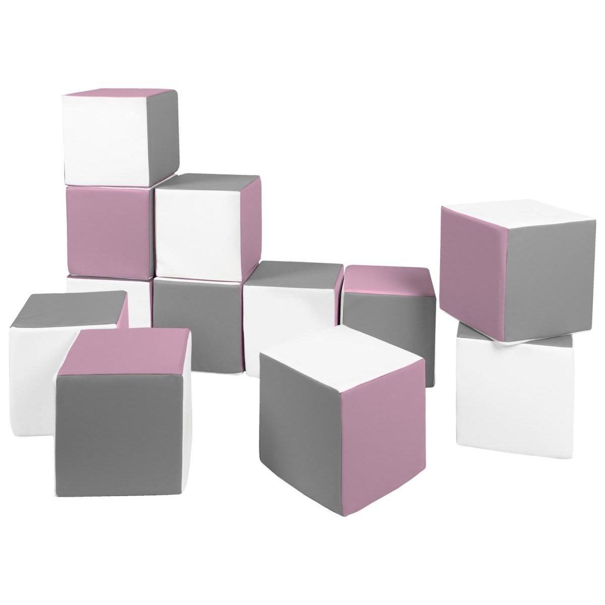 Voir la diapositive 3 : VELINDA Cubes - Lot de 12 blocs en mousse — blanc, gris, violet