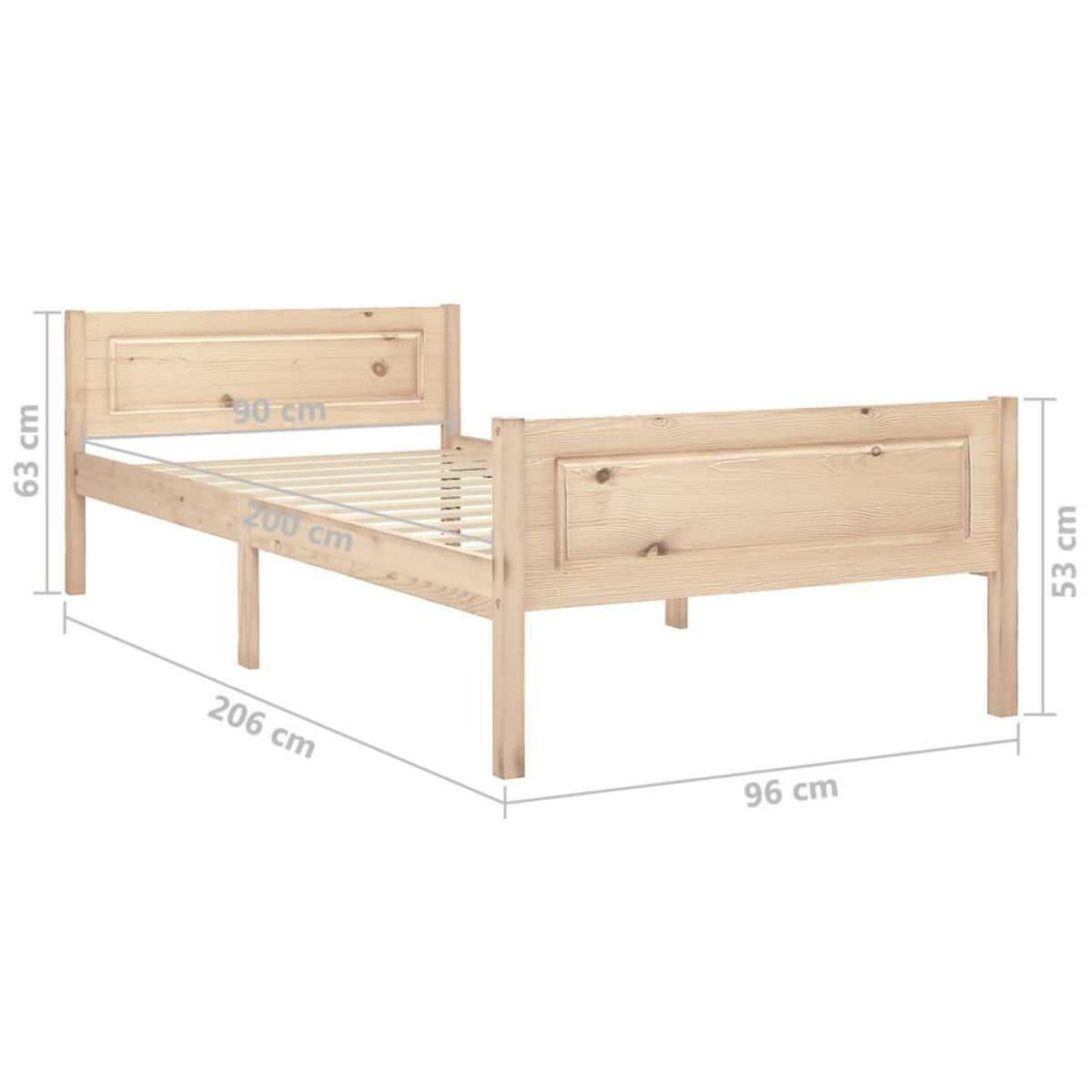 VIDAXL Cadre de lit sans matelas bois de pin massif 90x200 cm