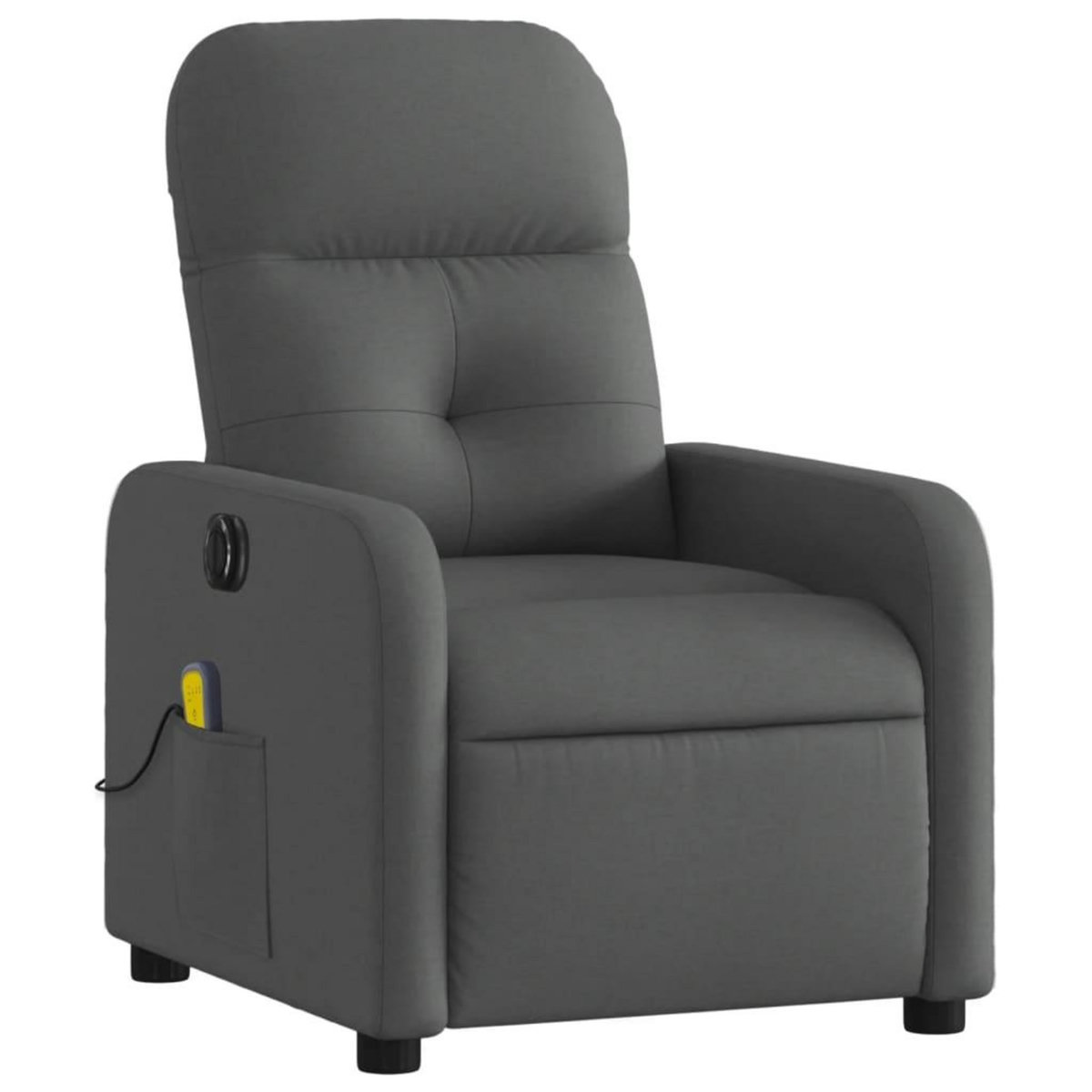 VIDAXL Fauteuil inclinable de massage electrique gris fonce tissu