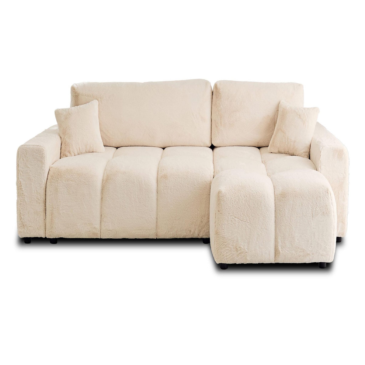 LISA DESIGN Crocus - canapé d'angle réversible - 4 places - convertible avec coffre - en fausse fourrure
