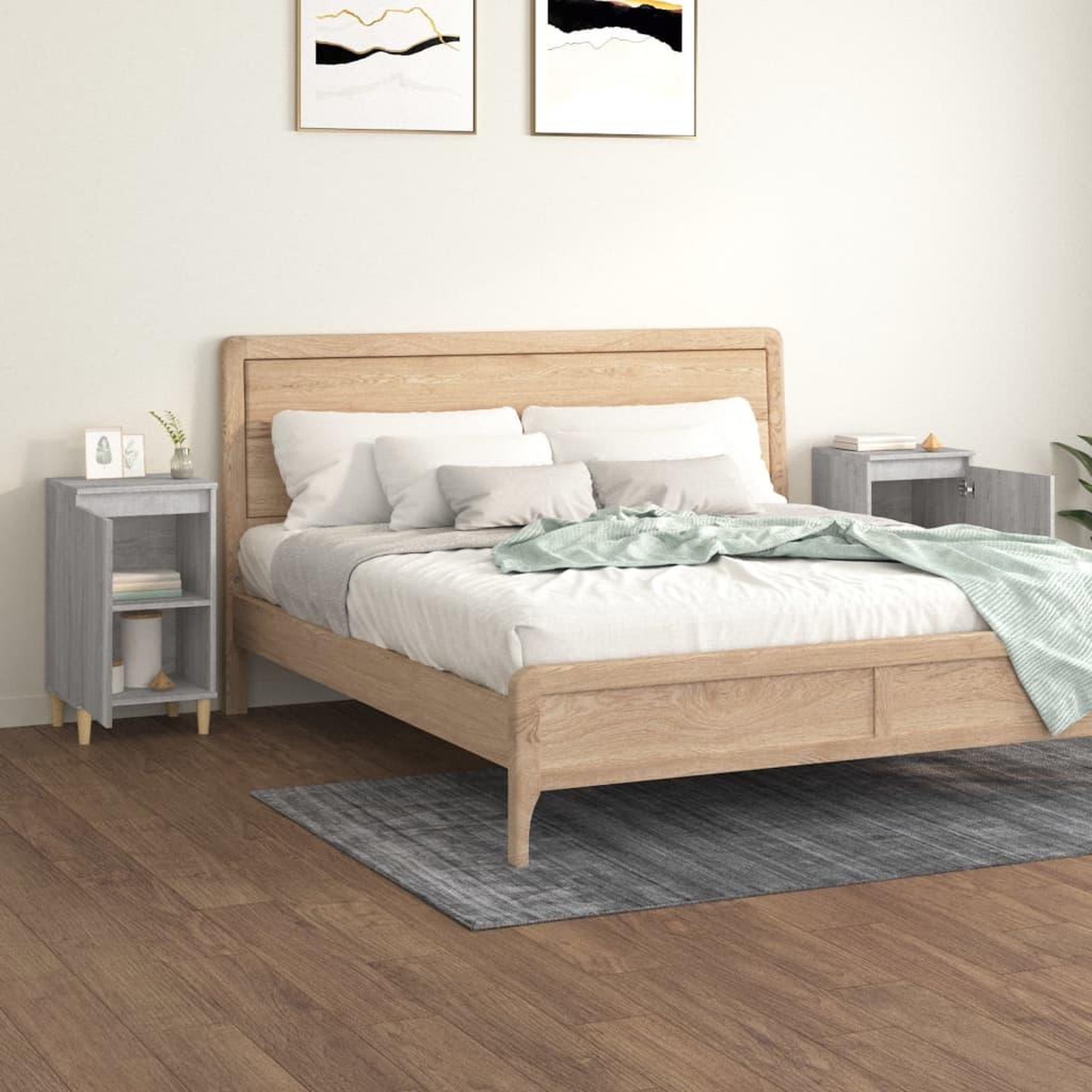 Voir la diapositive 3 : VIDAXL Tables de chevet 2 pcs sonoma gris 40x35x70cm bois d'ingenierie