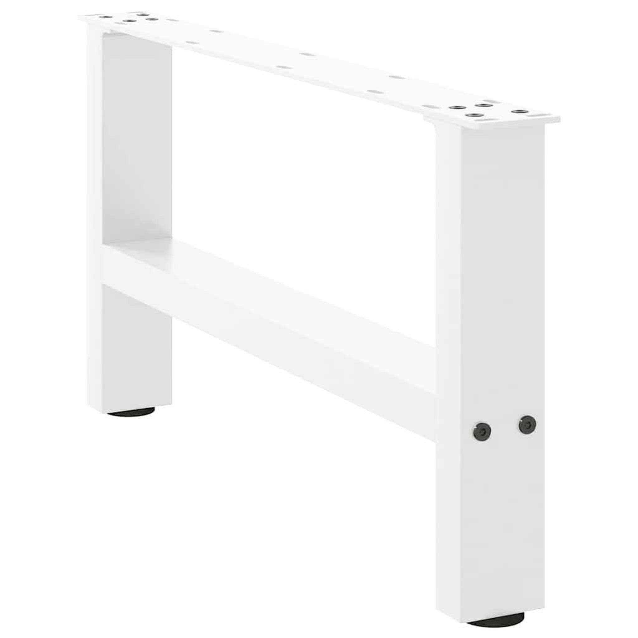 Voir la diapositive 3 : VIDAXL Pieds de table basse blanc 2 pcs 60x(30-31) cm acier