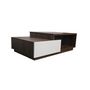 Voir la diapositive 3 : CONCEPT USINE Table basse en bois foncé et tiroirs blanc MONTREAL
