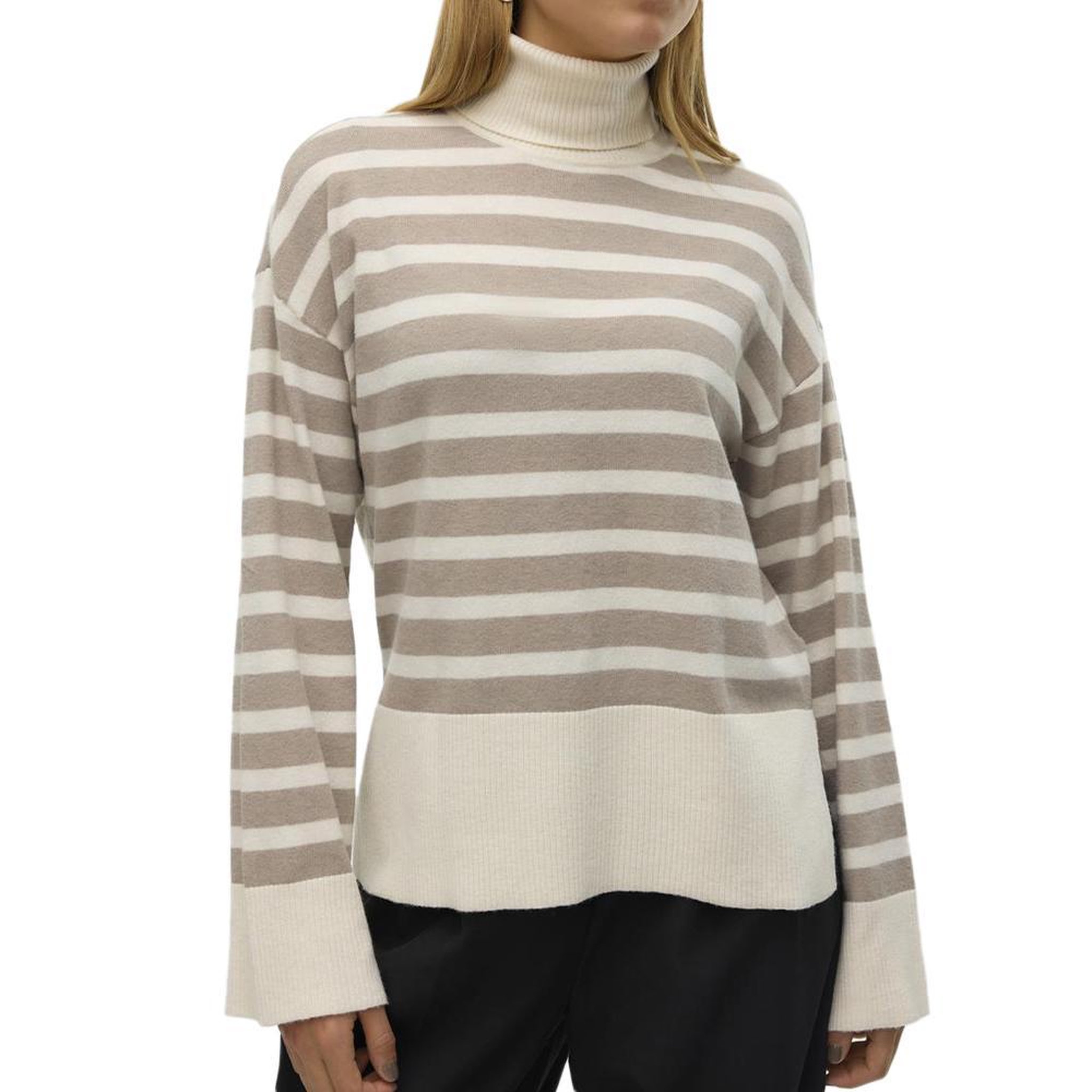 Vero Moda Pull /Marron Femme Vero Moda Fantastic Rollneck. Coloris disponibles : Blanc