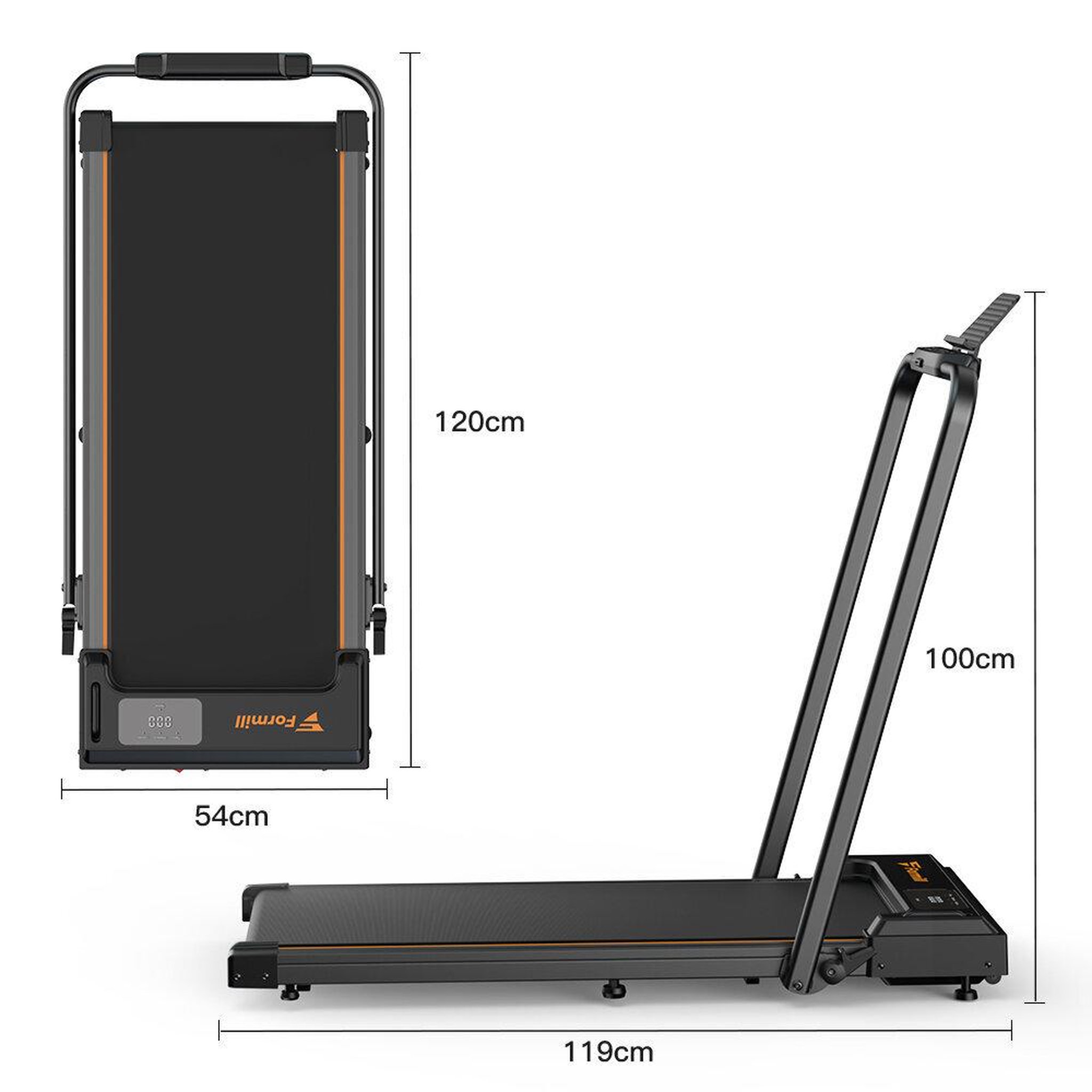 Voir la diapositive 2 : FORMILL Tapis de marche pliable 2 en 1 formill ft-51, jusqu'à 10 km/h, pour la maison et le bureau