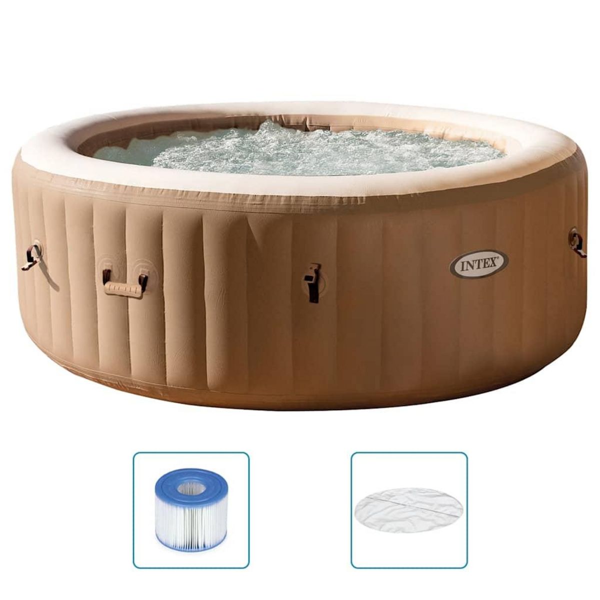 INTEX Intex Cuve thermale de massage a bulles ronde PureSpa 196x71 cm