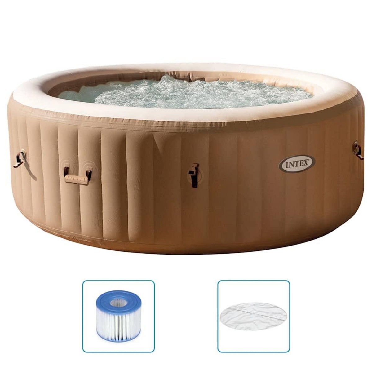 INTEX Intex Cuve thermale de massage a bulles ronde PureSpa 196x71 cm