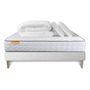Voir la diapositive 2 : SEPTNUITS Pack matelas Memo + sommier kit blanc + 2 oreillers mémoire de forme