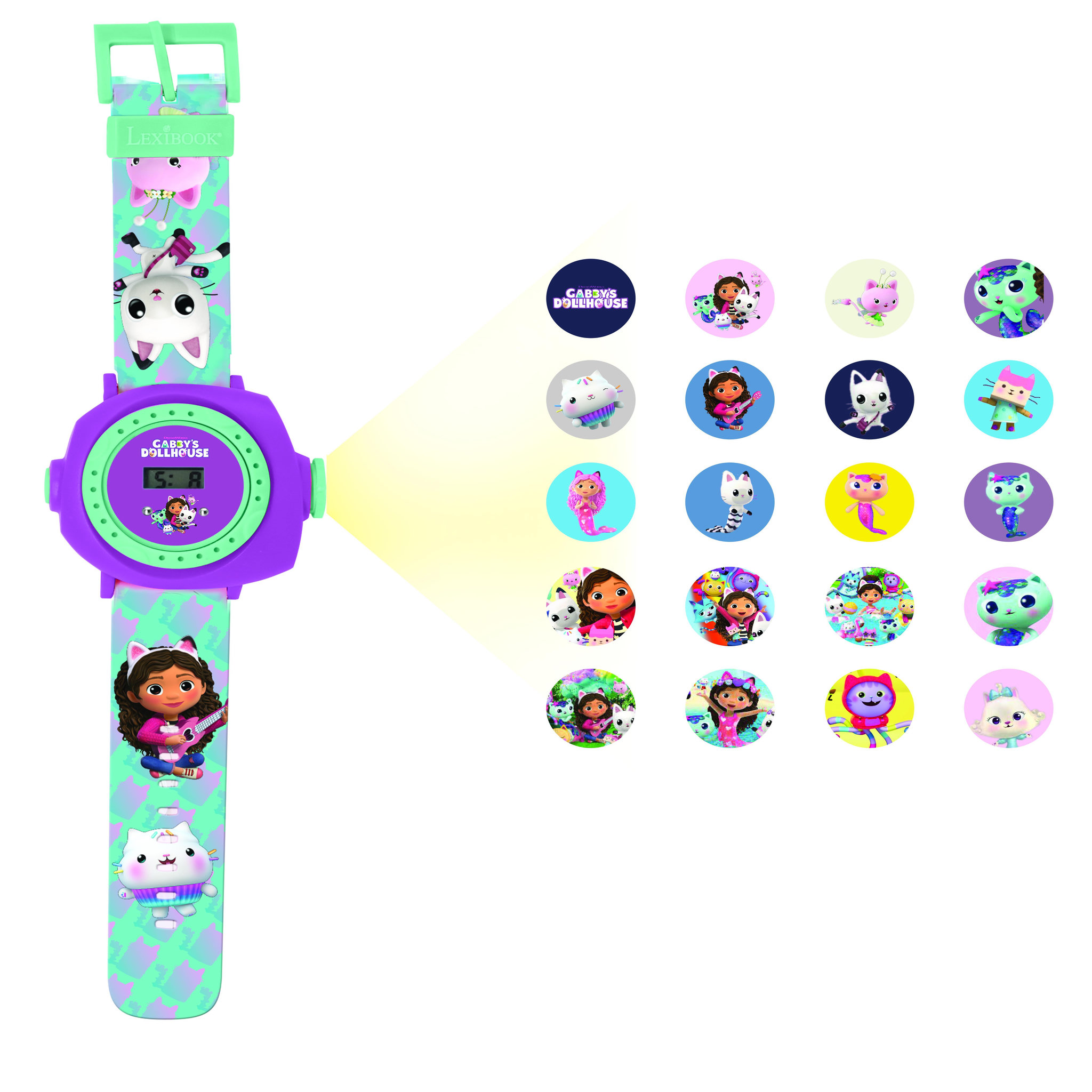 Lexibook Montre digitale avec projection Gabby et la Maison Magique