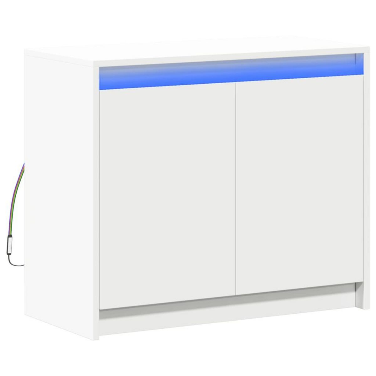 VIDAXL Buffet avec LED blanc 72x34x61 cm bois d'ingenierie