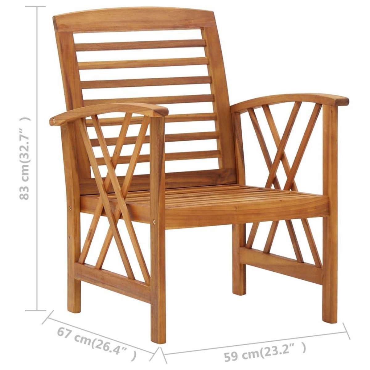 VIDAXL Chaises de jardin lot de 2 Bois d'acacia massif