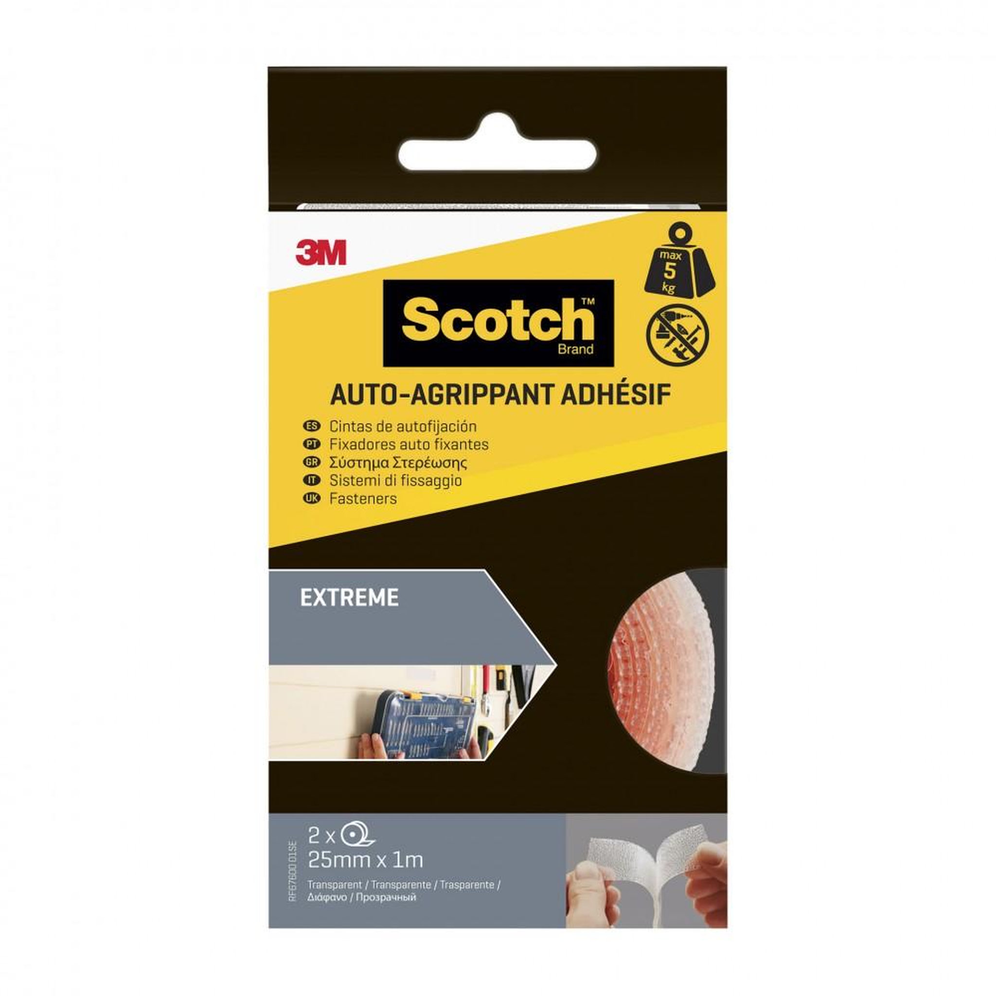 CENTRALE BRICO 2 rubans agrippant adhésifs transparent SCOTCH L.100 x l.25 mm