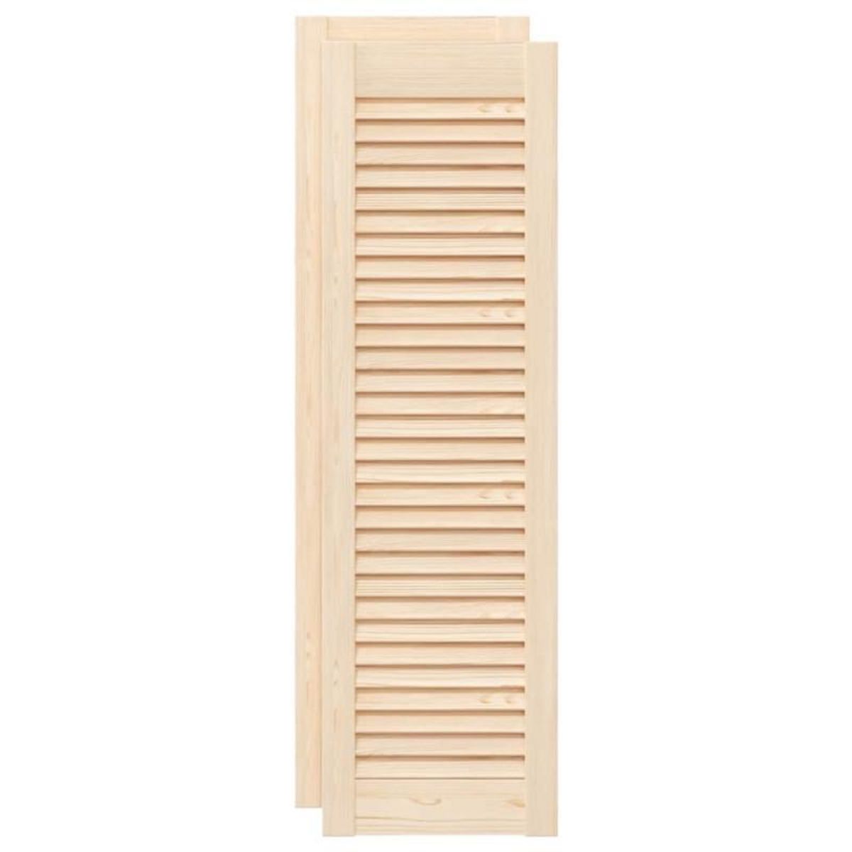 VIDAXL Portes d armoire à persiennes 2 pcs 99x29,5 cm pin massif